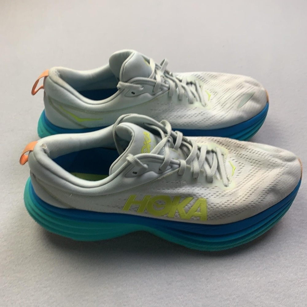 Hoka One One Bondi 8 Shoes Mens Size 12 Multicolor Running Sneakers 1123202